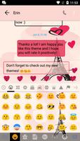 SMS Messages Paris Pink Theme تصوير الشاشة 3