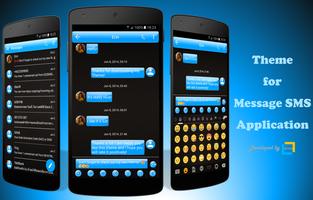 SMS Messages Gloss Azure الملصق