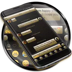 SMS Messages Gloss GoldBlack APK download