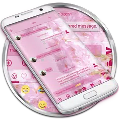 SMS Messages Love Sakura Theme APK download