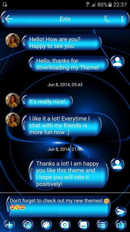 sms messages spheres blue theme apk download free personalization