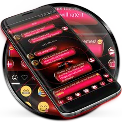 SMS Messages Spheres Red Theme APK download