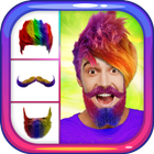 Crazy Man Hair Mustache Beard icono