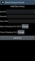 Blood Pressure Record free capture d'écran 1