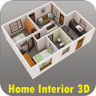 Home design de interiores 3d ícone