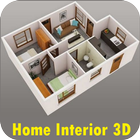 Maison design d'intérieur 3d icône