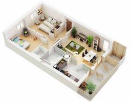 Home design de interiores 3d imagem de tela 3