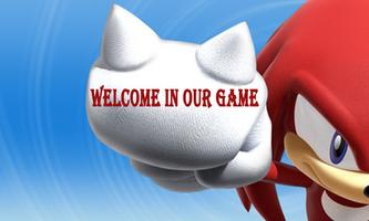 Knuckles red sonic racing game ポスター