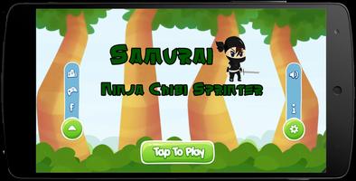 Samurai Ninja Chibi Sprinter Poster