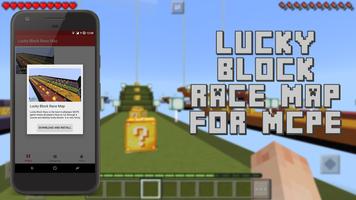 Lucky Block Race Map for MCPE-poster