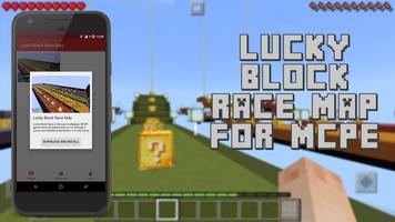 Lucky Block Race Map for MCPE Poster