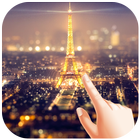 Paris Night Water Ripple Live Wallpaper icon