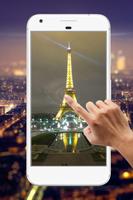 Paris Night Water Ripple Live Wallpaper Affiche