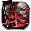 3D Red skull - lock  theme APK