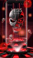 3D Red skull - lock  theme poster