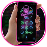 Neon Skull game - lock screen theme icône