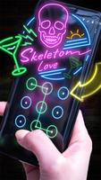 Neon Skull game - lock screen theme screenshot 1