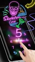 Neon Skull game - lock screen theme syot layar 2