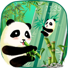 Cute Panda- lock screen theme-icoon