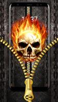 Fire Skull Zipper Lock Theme Cartaz