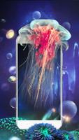 3D Beautiful Jellyfish Lock Theme captura de pantalla 2