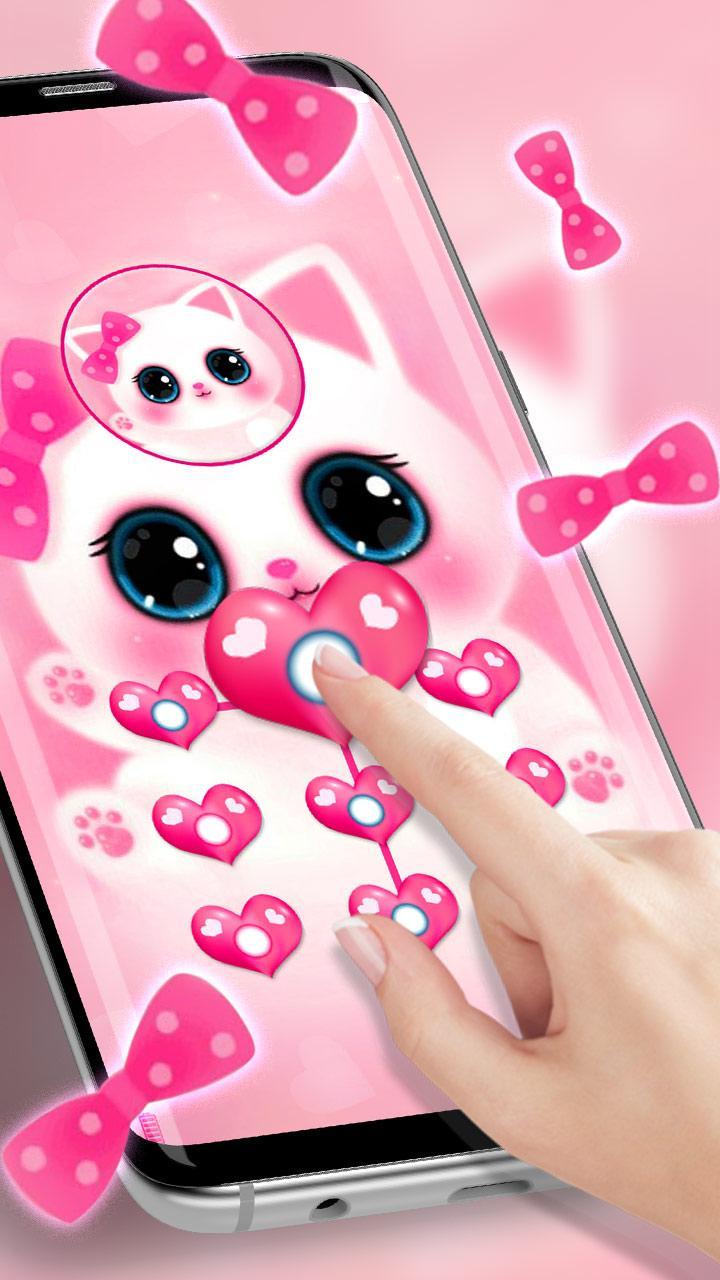 Tema Layar Kunci Kucing Pink Lucu For Android Apk Download