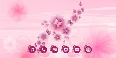 Розовые цветы тема постер