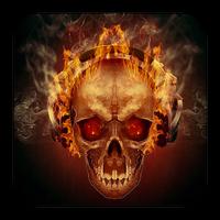Cráneo del fuego Temática Poster