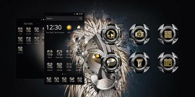 Abstract Lion Theme Affiche