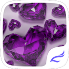 Purple Crystal Heart Theme icône