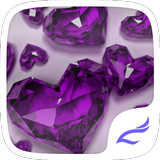 Purple Crystal Heart Theme आइकन