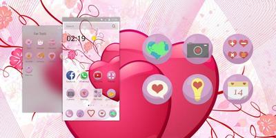 Pink Heart Theme Affiche