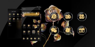 Gold Roses Theme Affiche