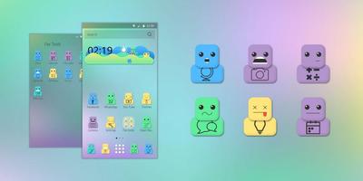 Cute Face Theme โปสเตอร์