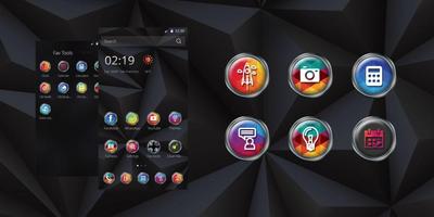 Black Colorful Prism Theme पोस्टर