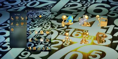 Gold 3D Number Theme Affiche