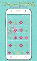 Diamond Butterfly Teal Theme screenshot 2