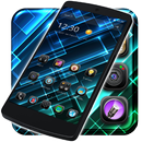 Blue Glass Tema Fun Launcher APK