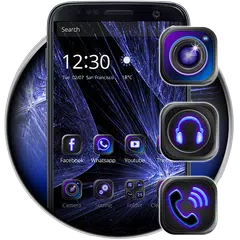 download High Tech Black & Purple Theme APK