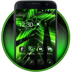 Скачать Neon Green Theme Tech Launcher APK