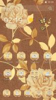 Gold Rose Theme Exquisite Rose Affiche