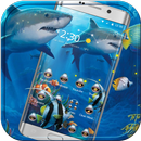 Crazy Shark Theme Blue Sea APK
