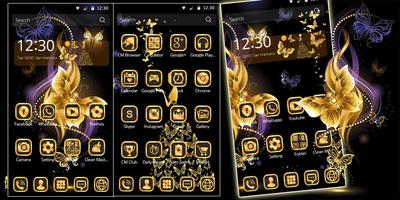 Gold Butterfly Theme syot layar 2