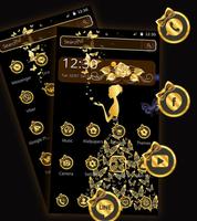 Gold Butterfly Girl Theme syot layar 1