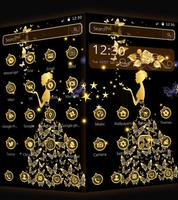 Gold Butterfly Girl Theme syot layar 2