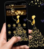 Gold Butterfly Girl Theme syot layar 3