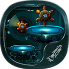 Dark machine iron theme أيقونة