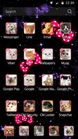 Cute Cat Theme Pink Bowknot Kitty Head Icons Ekran Görüntüsü 1