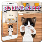 3D Live Cute Kitty Lock Theme icône