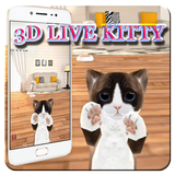 3D Live Cute Kitty Lock Theme Zeichen